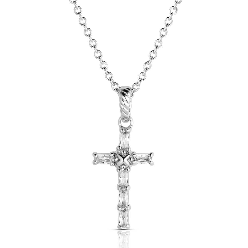 NC3239 Acadian Cross Baguette Necklace