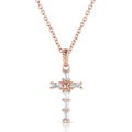 NC3239RG Entwined Rose Gold Brilliant Cross Necklace