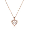 NC3868RG Let's Dance A Little Dance Rose Gold Heart Necklace