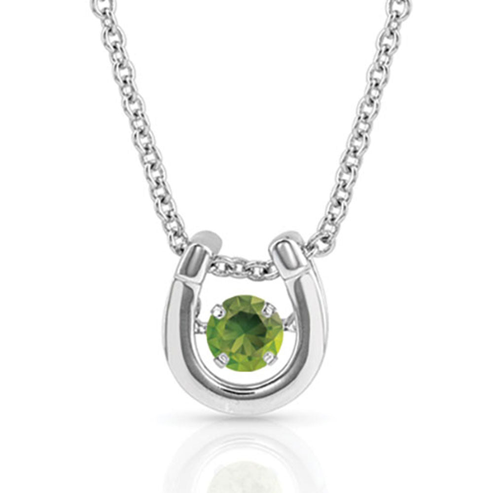 NC4742 Dancing Birthstone Horseshoe Necklace