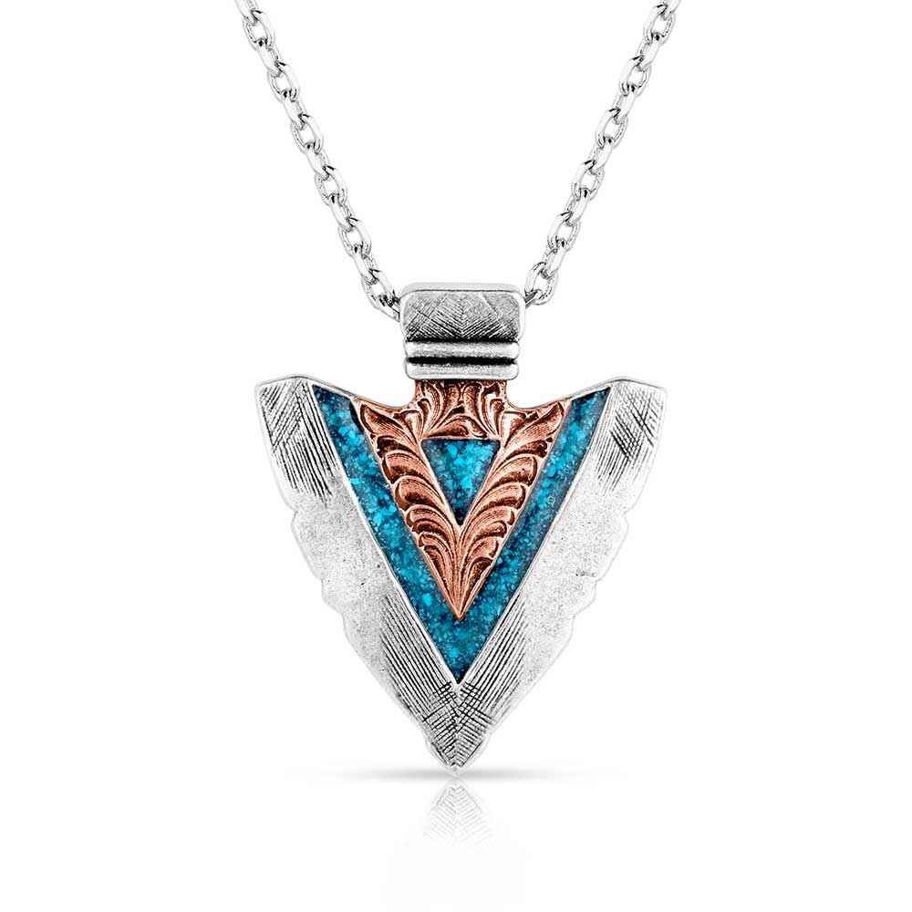 NC5839 Inner Light Turquoise Arrowhead Necklace