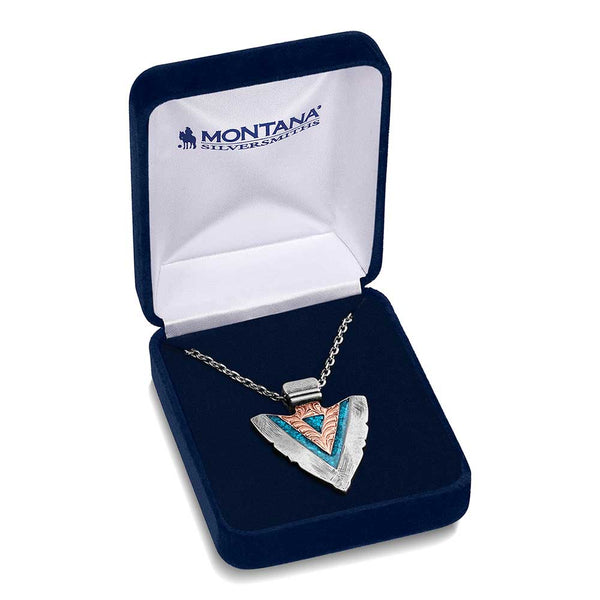 NC5839 Inner Light Turquoise Arrowhead Necklace