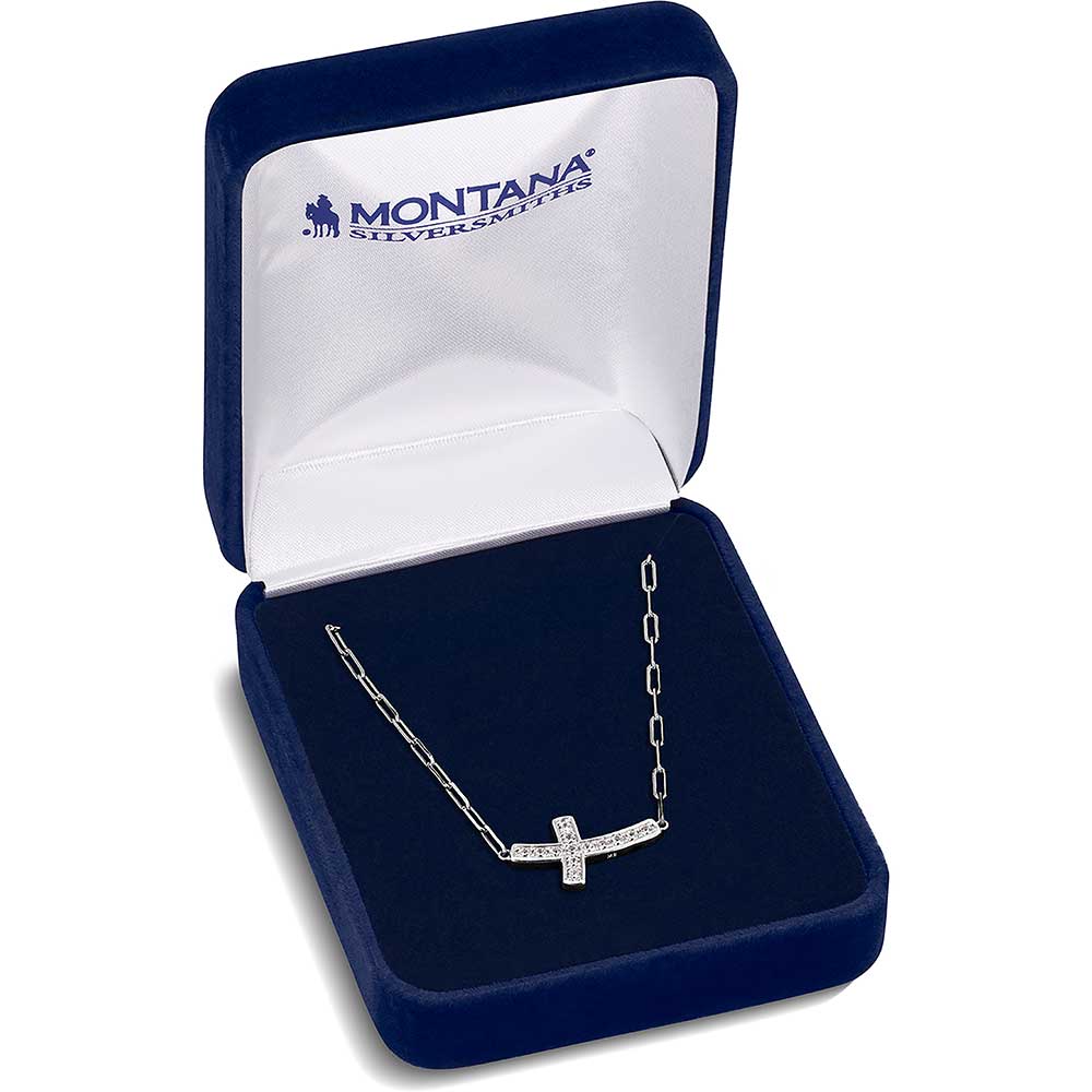 NC6210 Lean on Me Crystal Cross Necklace