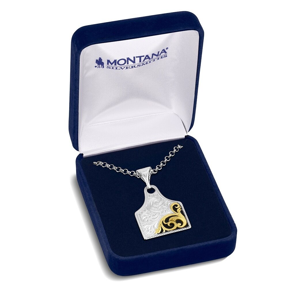 NC6504NFG Rural Route Cow Tag Necklace