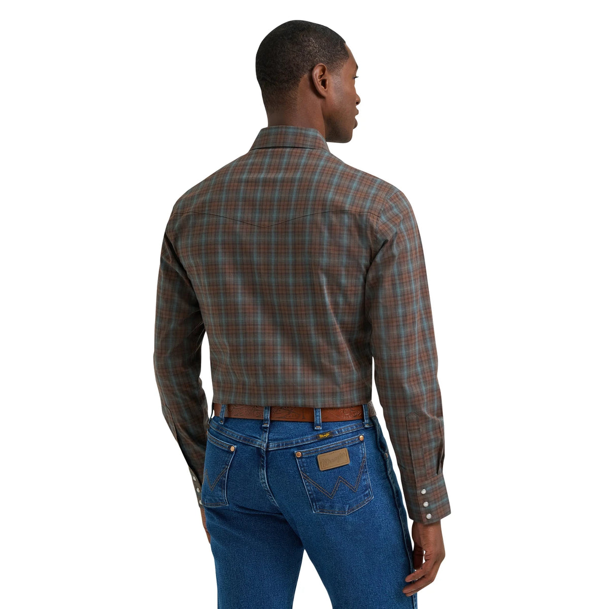 Wrangler Mens Brown Plaid Long Sleeve 11238541