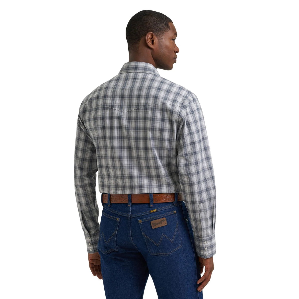 WRANGLER WRINKLE RESIST GREY PLAID - MENS SHIRT - 112385339