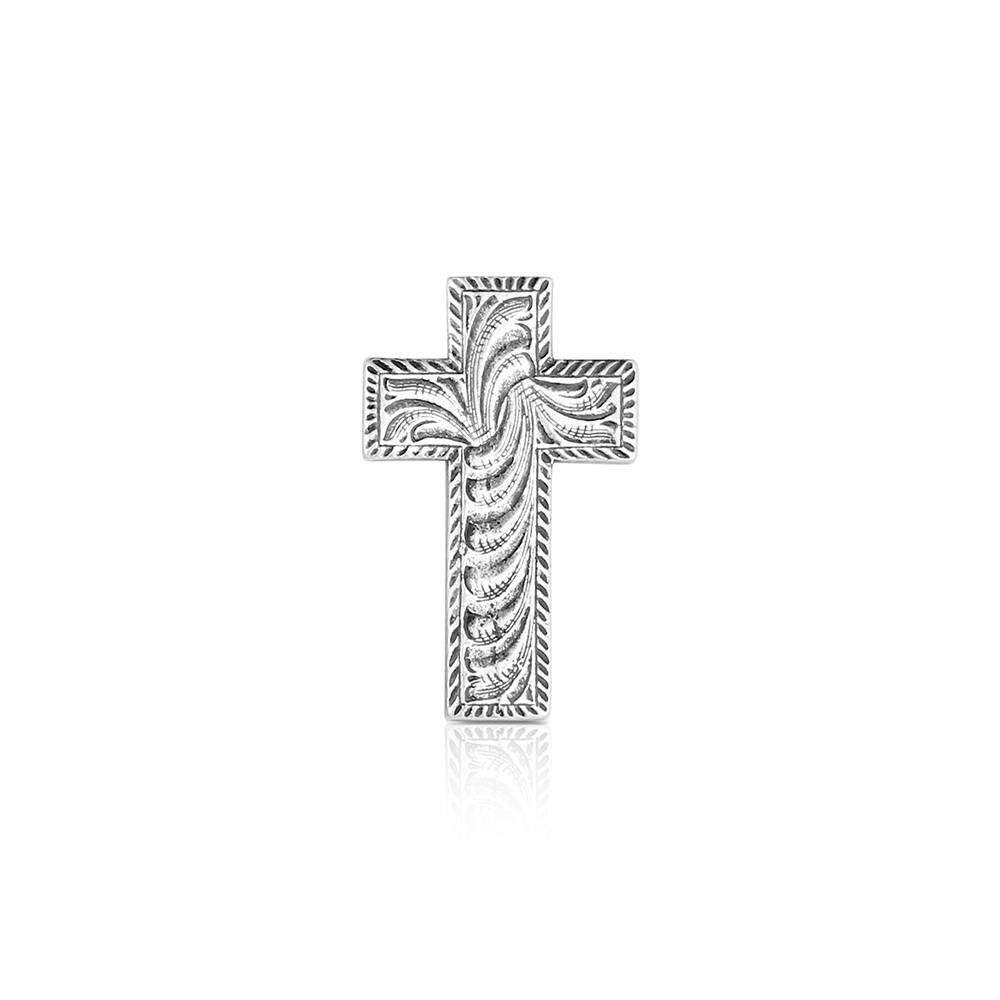 PIN6514 Light Engraved Cross Pin