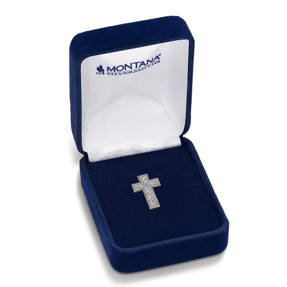 PIN6514 Light Engraved Cross Pin