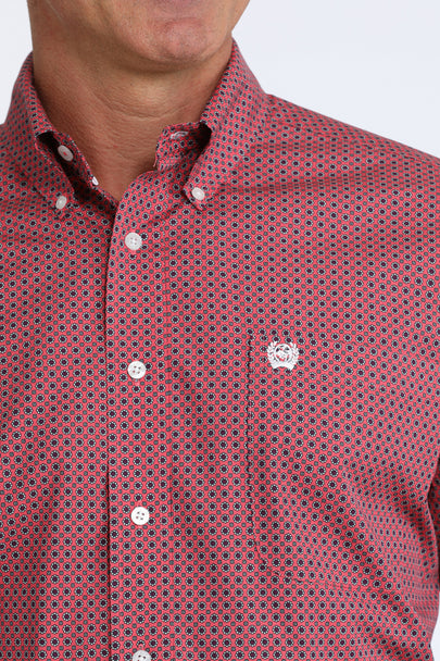 CINCH PINK GEOMETRIC PRINT - MENS SHIRT - MTW1106098