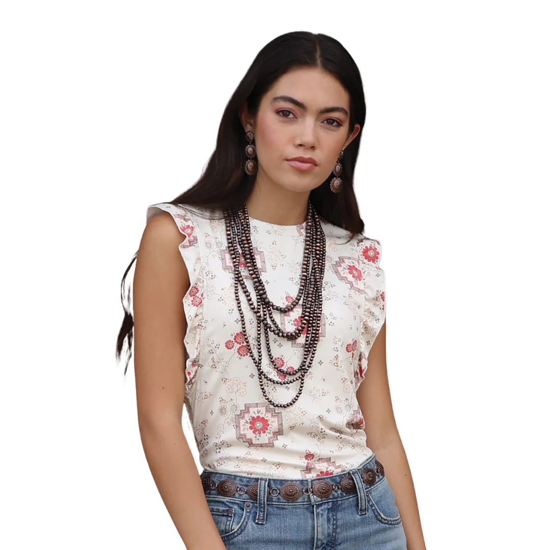 Cinch Ladies Cream Tank-Top CTK7510004