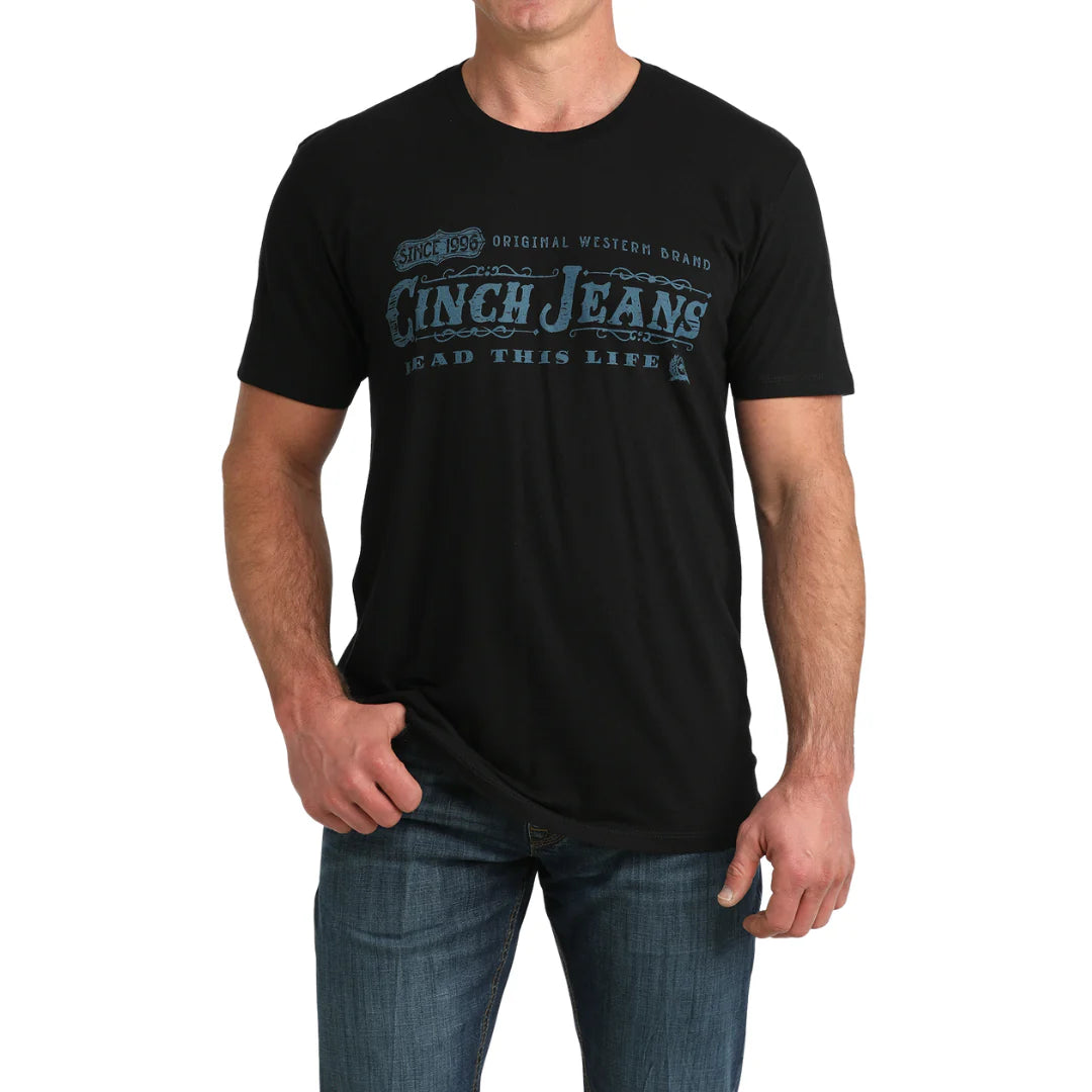 Cinch Men's Black 'Lead This Life' Logo T-Shirt MTT1690713