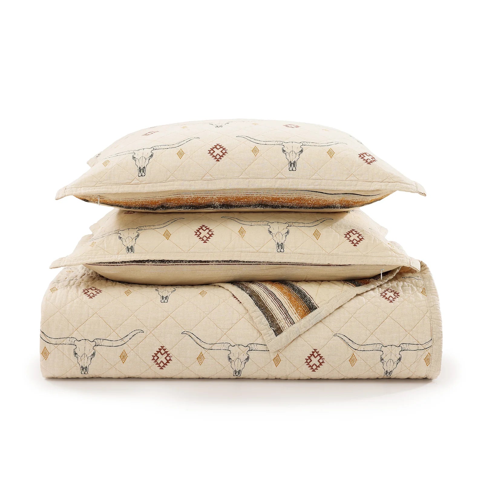 Maverick Longhorns Reversible Quilt Set QW2405-FQ-OC