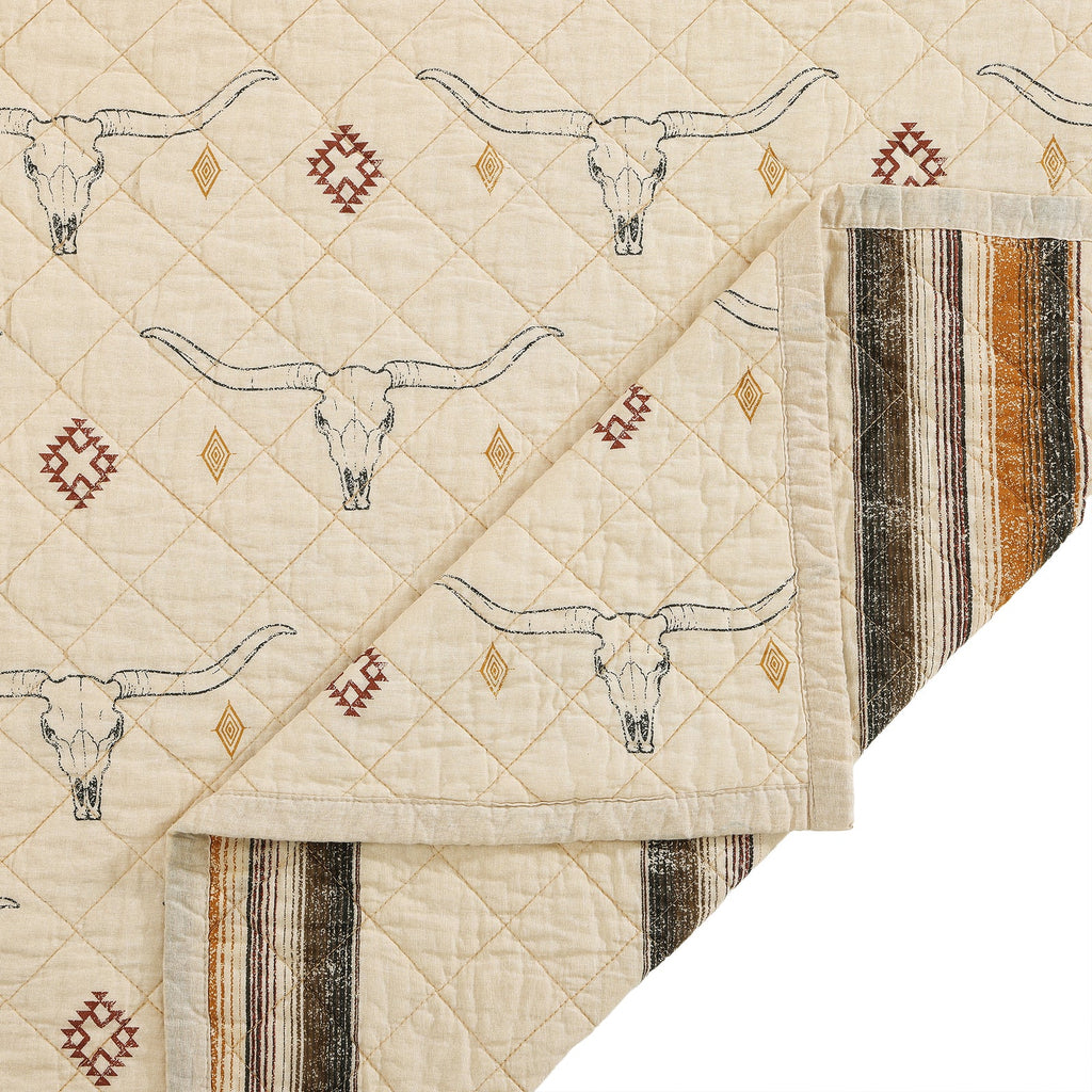 Maverick Longhorns Reversible Quilt Set QW2405-FQ-OC