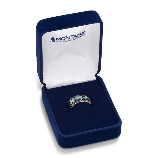 Boot Stitch Turquoise Open Ring RG6604