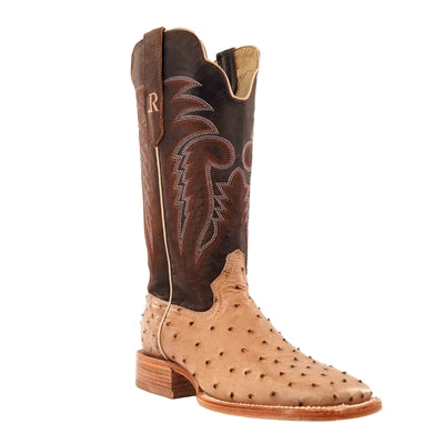 R. Watson Men’s Full Quill Ostrich Wide Square 13″ Sand Bruciato Tuscany Meil
