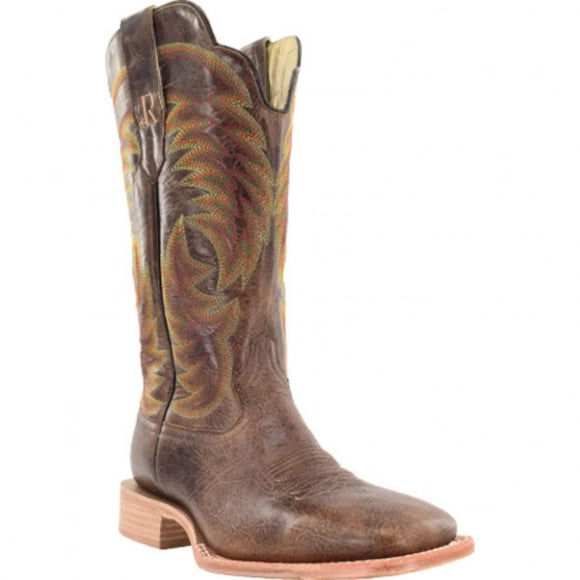 R Watson Old World Oak Wide Square Toe Western Boot RW8041