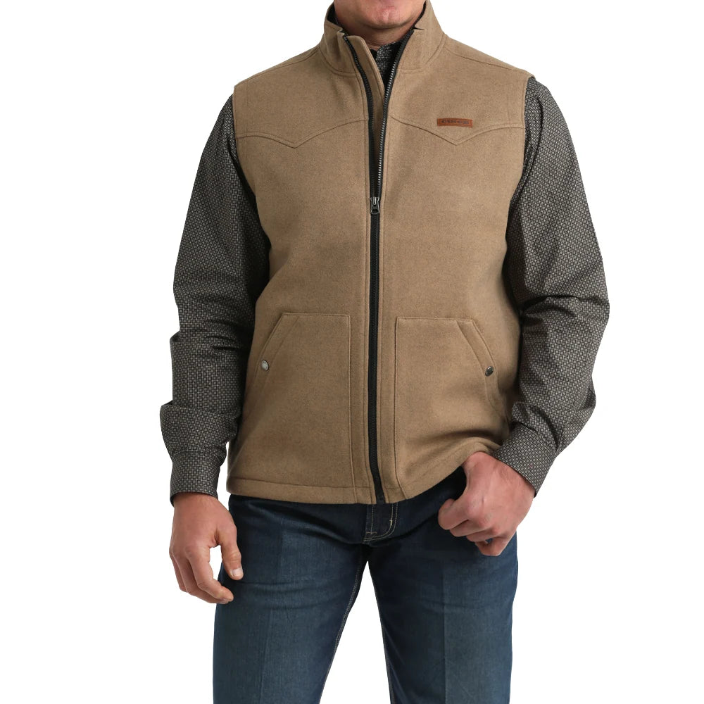Cinch Men's Khaki Western Full Zip Vest MWV1934002