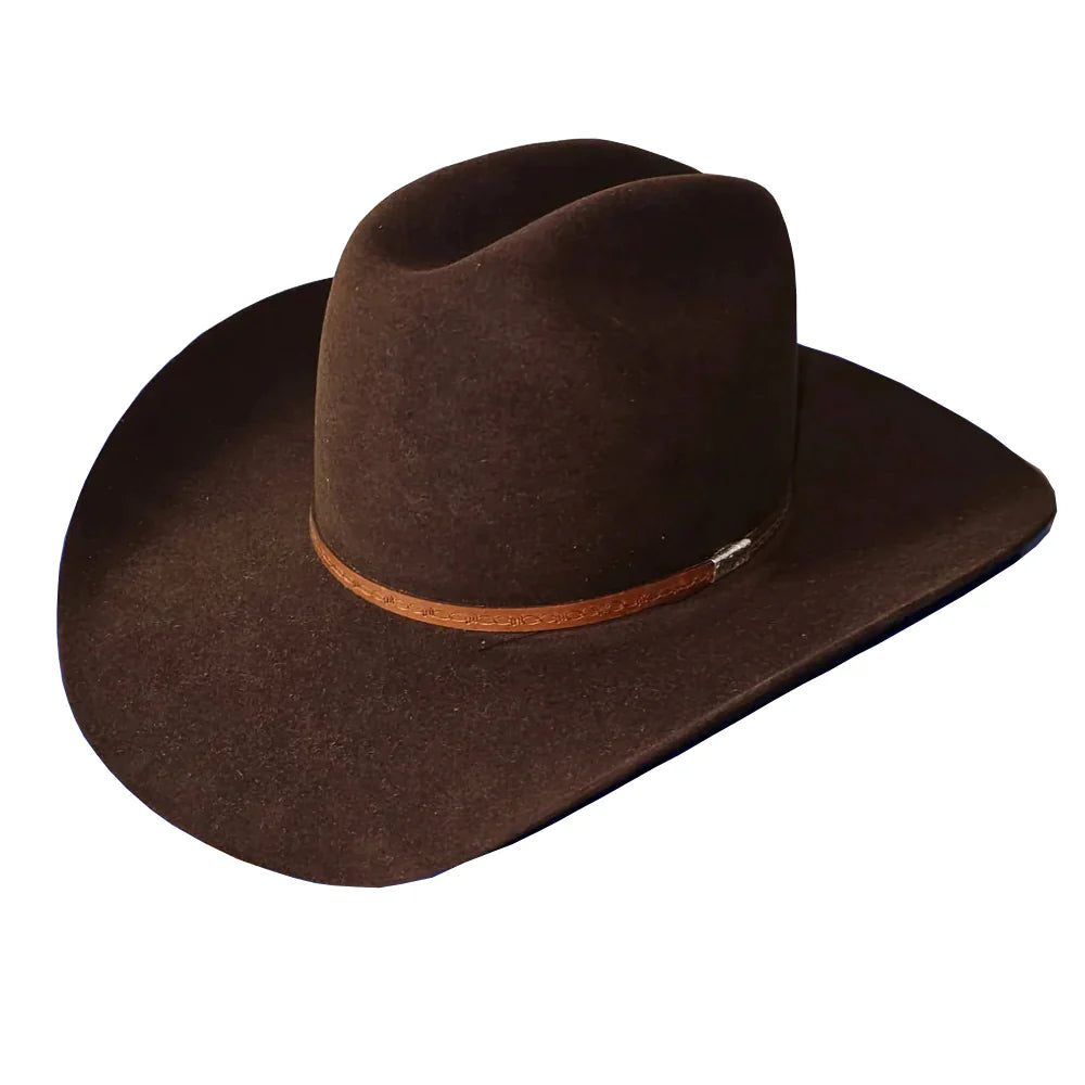 Western‎ trails cowboy wool hat , 6 7/8 Red Bottom Black Felt Cowboy Hat -Summit Hats Collection  main image 3