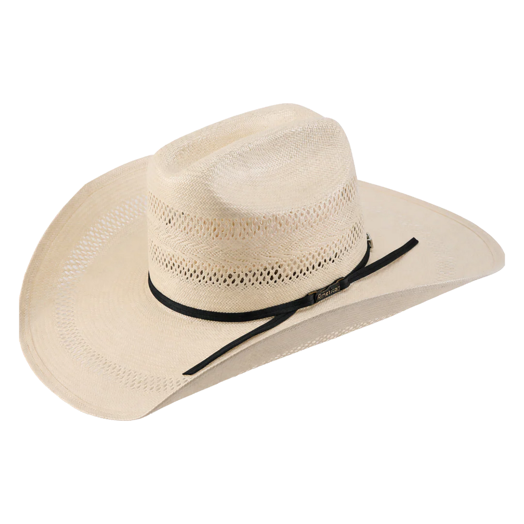 American Hat Co. 20X Rancher Ivory Brim Western Straw Hat 8100RC-2CBLK