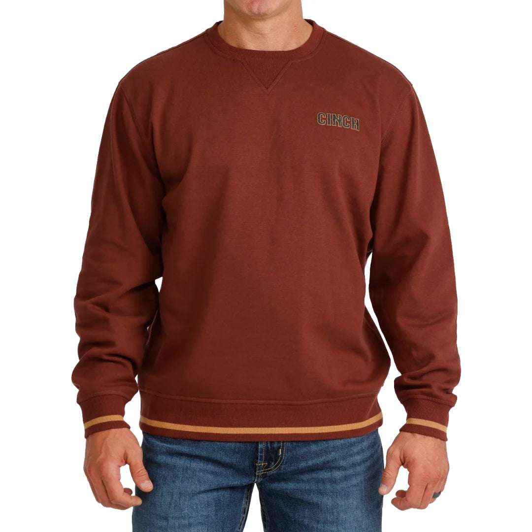 Cinch Men's Burgundy Fleece Pullover Sweatshirt MWK1244001
