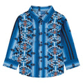 Wrangler Baby Boy's Western Blue Southwestern Snap Shirt 112384734