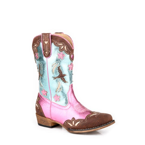 Roper Girl's Vintage Faux Leather Snip Toe Boots 09-018-1566-3646 BR