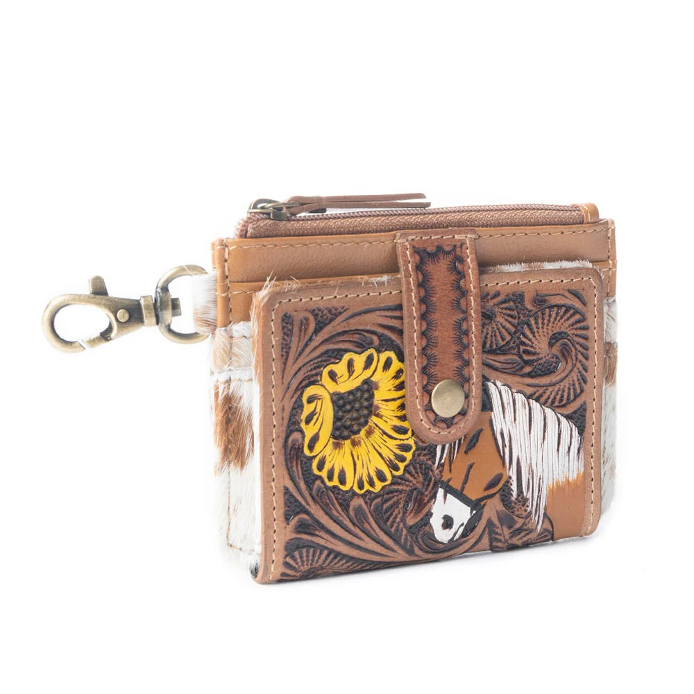 Wildflowers Of The Prairie Credit Card Holder In Brown S-12267