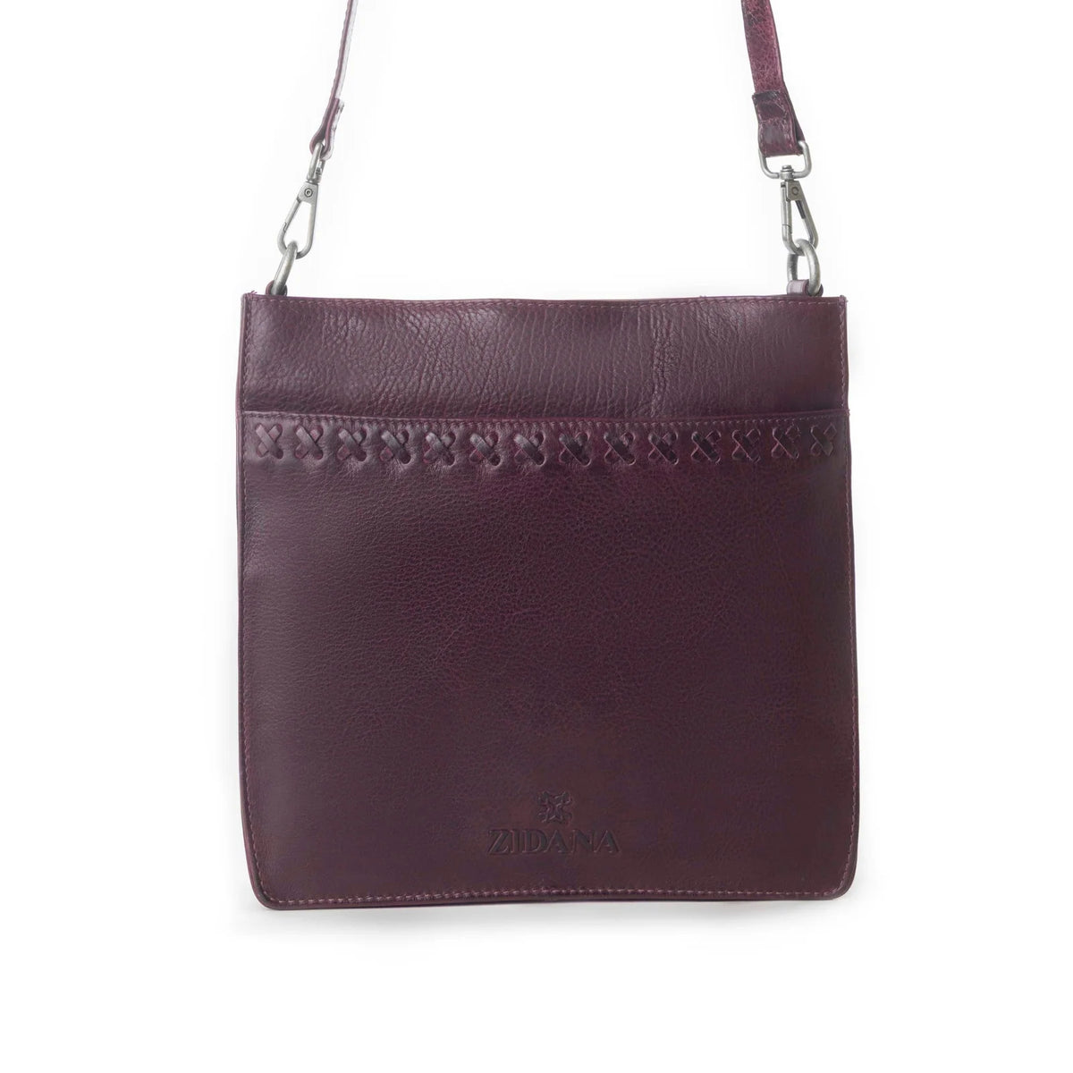 Myra Zidana Mirelle Woven Veg Tanned Leather Sling Bag In Mulberry Shine S-12388