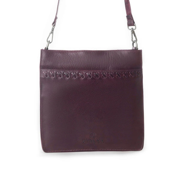 Myra Zidana Mirelle Woven Veg Tanned Leather Sling Bag In Mulberry Shine S-12388