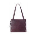 S-13829 MYRA ZIDANA ARIA AMETHYST VEG TANNED LEATHER TOTE BAG IN ROYALE MAUVE