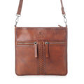 S-13833 MYRA ZIDANA EL PASO TWIN VEG TANNED LEATHER CROSSBODY BAG IN WILDWOOD RED