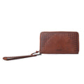 S-13869 MYRA ZIDANA ELKO BRAIDED VEG TANNED LEATHER WALLET IN AUBURN GLOW