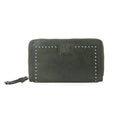 S-13873 MYRA ZIDANA ASTRA STUDDED VEG TANNED LEATHER WALLET IN VELVET MOSS