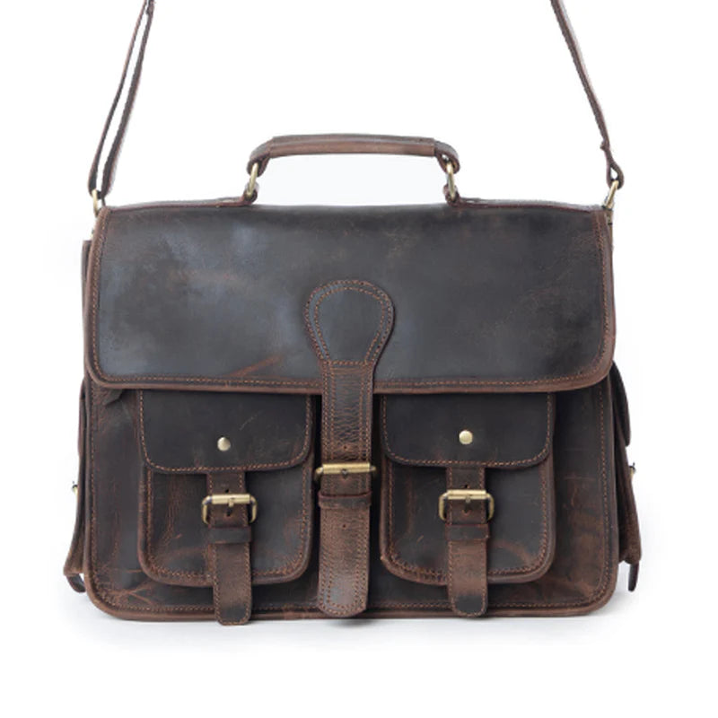 S-14300 MYRA DUST CREEK LEATHER LAPTOP BAG IN SADDLE EMBER