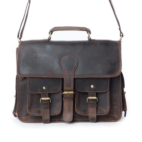 S-14300 MYRA DUST CREEK LEATHER LAPTOP BAG IN SADDLE EMBER