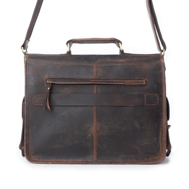 S-14300 MYRA DUST CREEK LEATHER LAPTOP BAG IN SADDLE EMBER