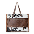 S-15072 Forester Junction Weekender Bag In Tan With Hair On And Embossed Leather