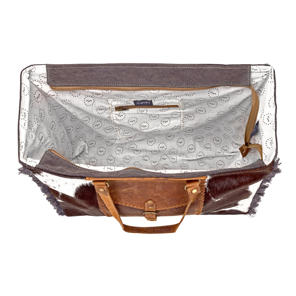 Penstemon Weekender Bag For Women In Olive With Hair On And Leather S-15073