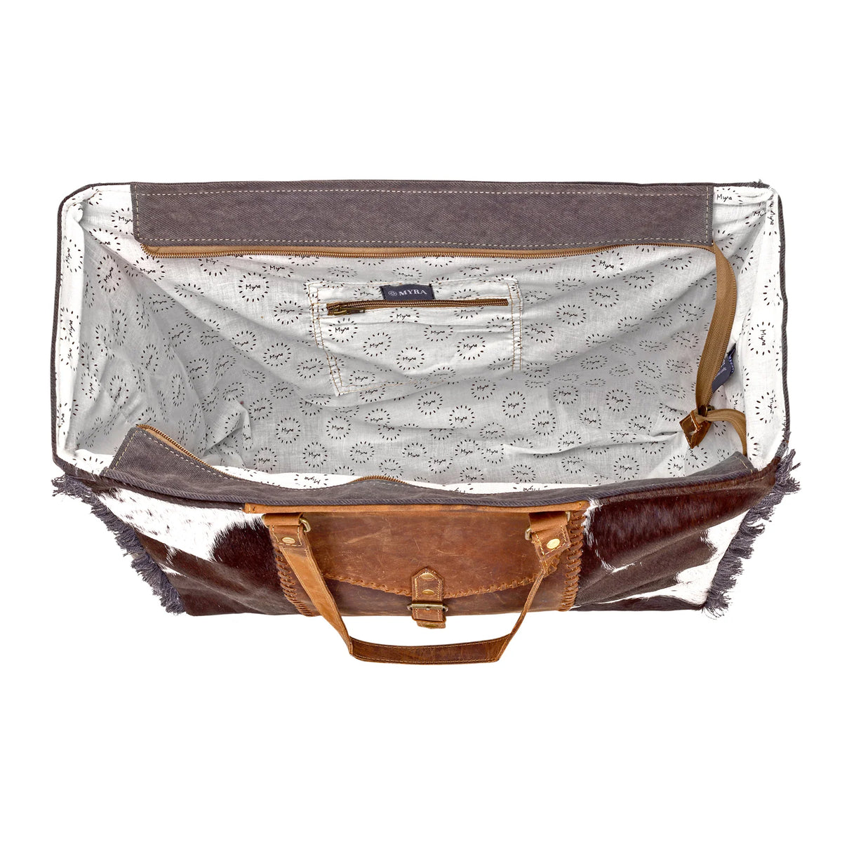 Penstemon Weekender Bag For Women In Olive With Hair On And Leather S-15073