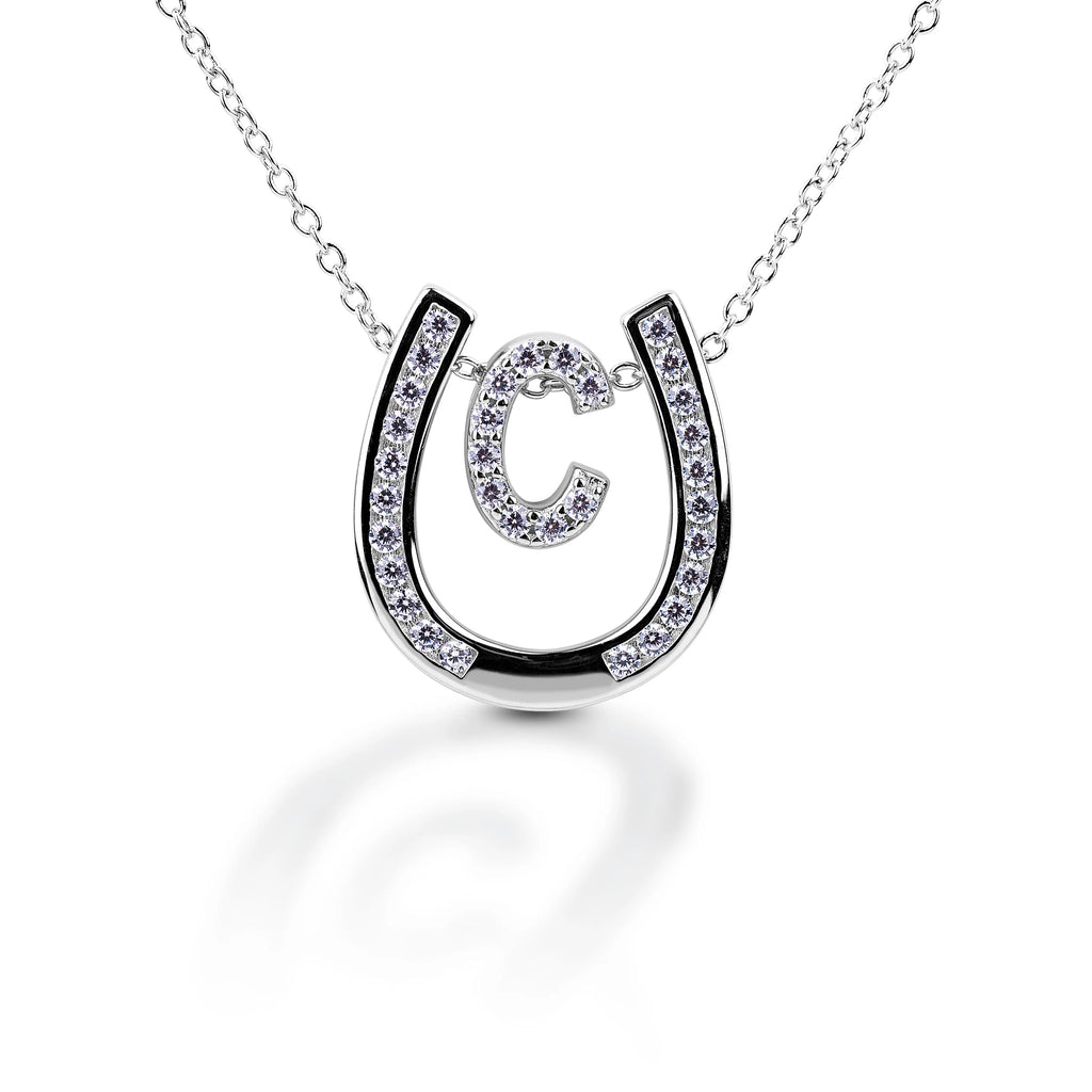 Kelly Herd Horseshoe Initial Necklace KHIHSN