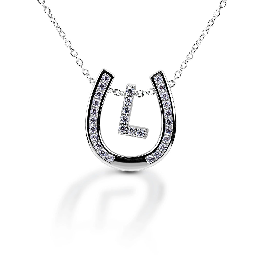Kelly Herd Horseshoe Initial Necklace KHIHSN