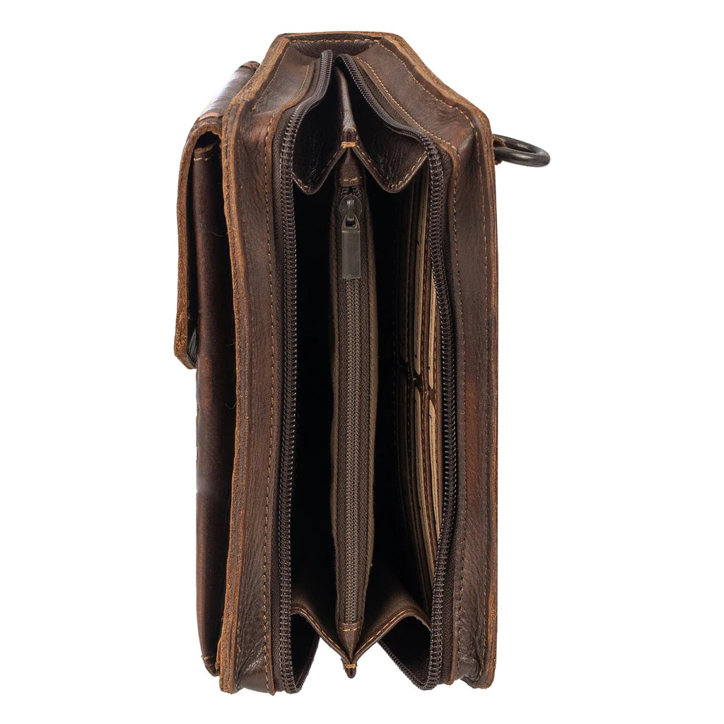 STS Ranchwear BANDERA CHOCOLATE QUICKDRAW CROSSBODY WALLET STS34014