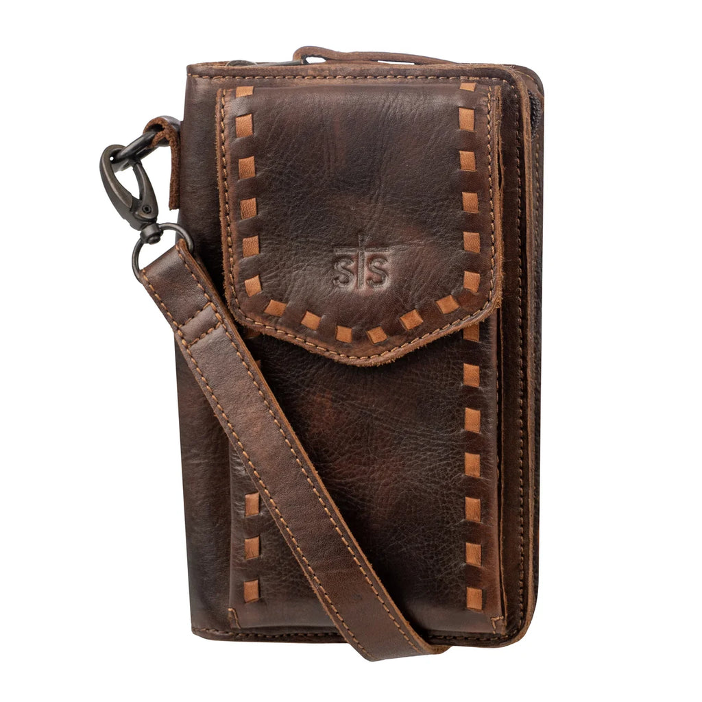 STS Ranchwear BANDERA CHOCOLATE QUICKDRAW CROSSBODY WALLET STS34014