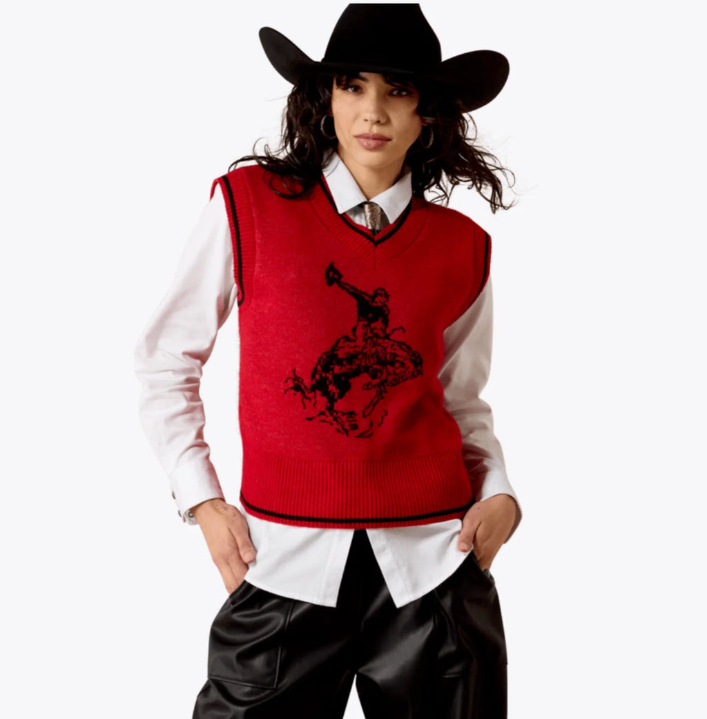ARIAT WOMEN'S RED TAYLOR SWEATER VEST 10080642