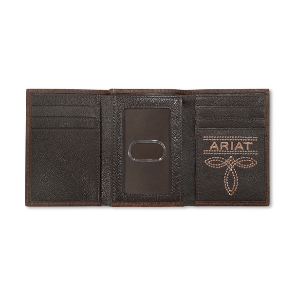 ARIAT TRIFOLD BUG STITCH BROWN A3563402