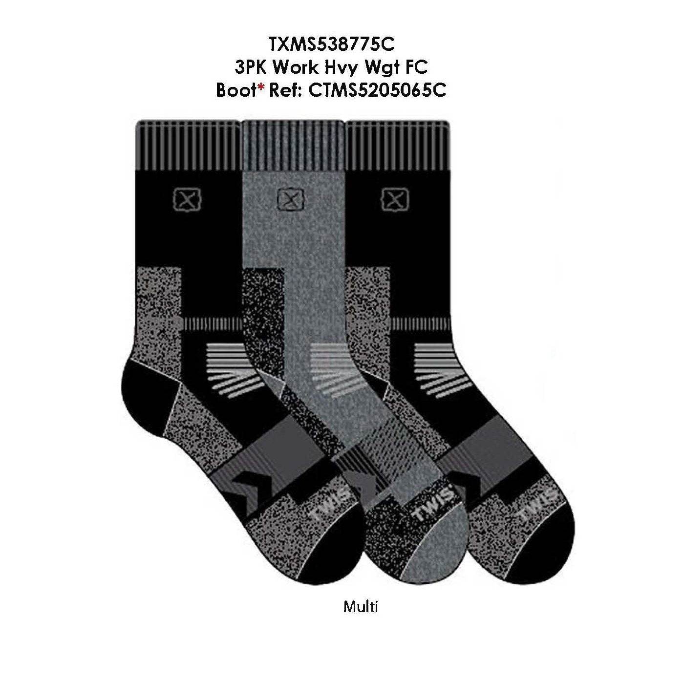 Twisted X Men's 3pack heavy work Socks TXMS538775C