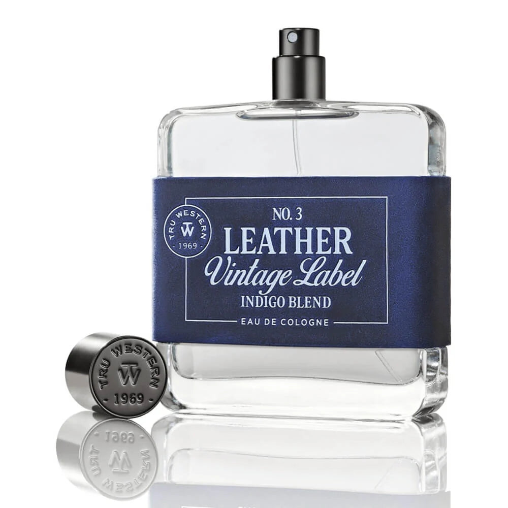 Tru Western Mens 3.4oz Vintage Label Indigo Blend No 3. Cologne - 98087