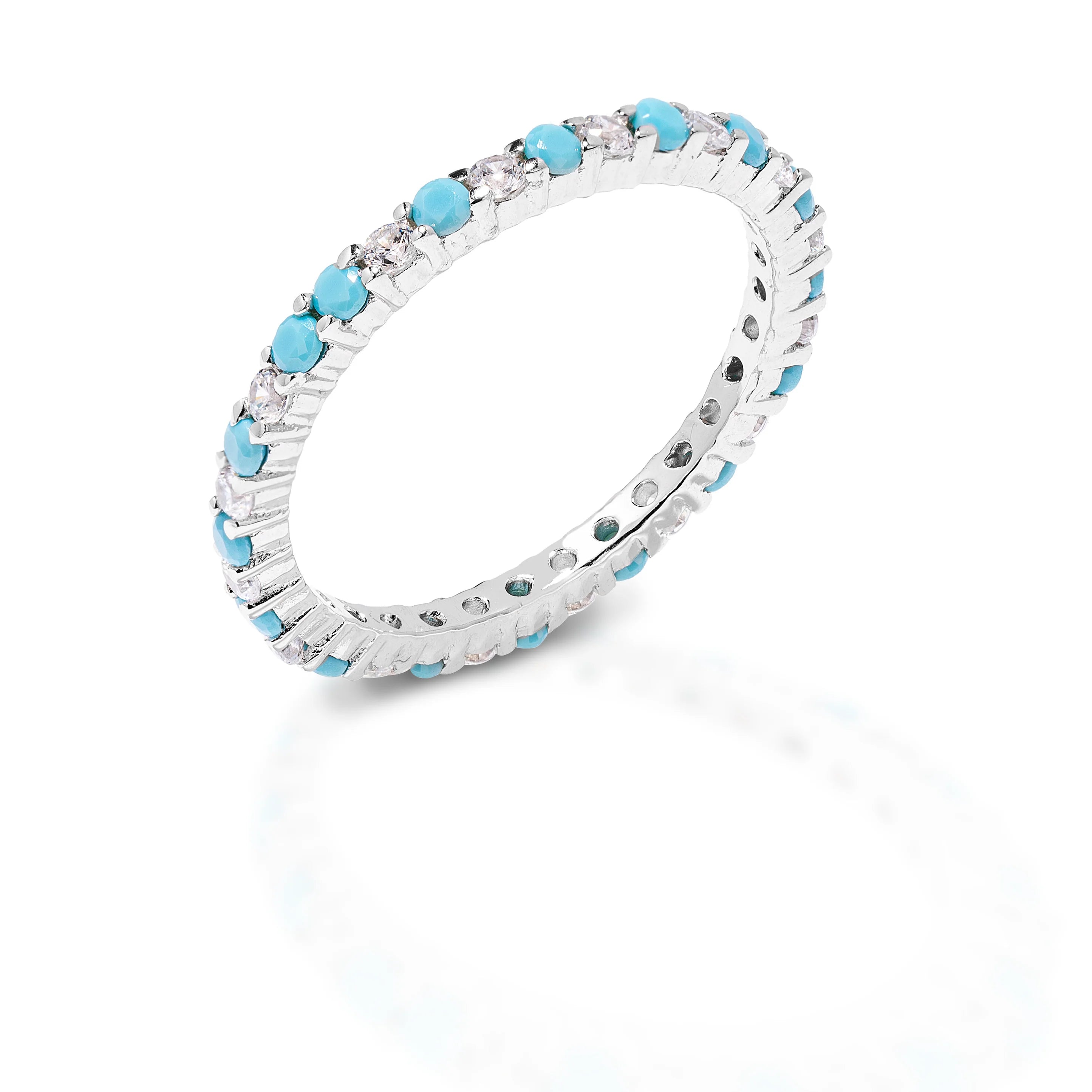 KH-TBQ-CL Kelly Herd Clear And Turquoise Anniversary Band