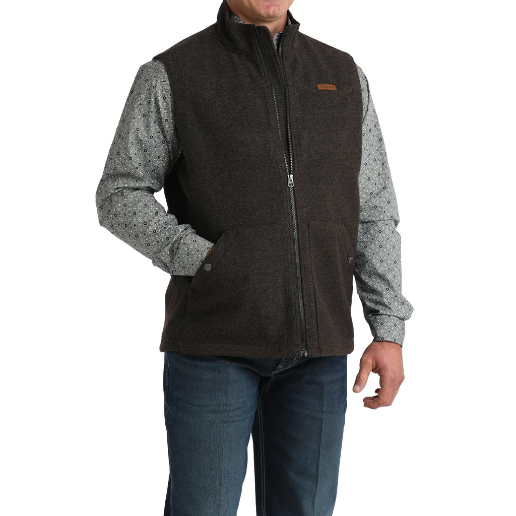 Cinch Men's Brown Western Full Zip Vest MWV1934003