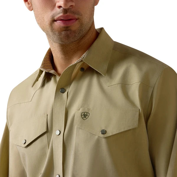 ARIAT WF PINPOINT OXFORD GRAPE LEAF - MENS SHIRT - 10080615